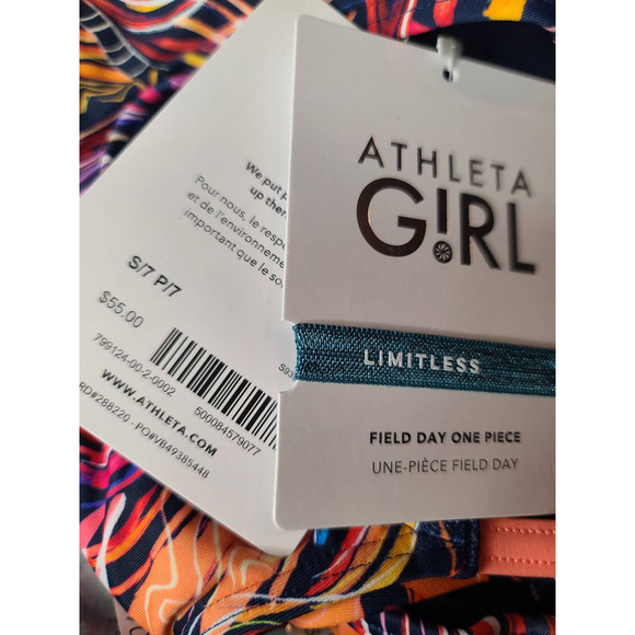 NWT Athleta Girl one piece swimsuit - SMALL / 7 - field day - SMALL / 7 - Picture 3 of 3